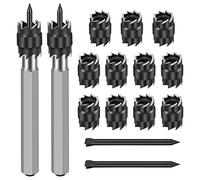 EEEkit 15 Pack Rotary Spot Weld Cutter Remover Sets Double Sided, 3/8'' HSS Drill Bits Hex Sheet Metal Hole Cutter Remover for Power Drill Spot Welding