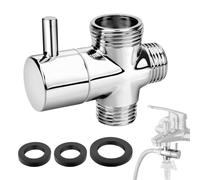 EEEKit 3-Way Shower Diverter Valve, G1/2 Inlet x G1/2 and G3/4 Outlet Brass Shower Head Splitter Chrome Hose Attachment for Bathroom Kitchen Sink Bathtub