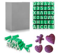 EEEKit 36PCS Letter Stamps for Clay, Polymer Clay Alphabet Number Stamp Set with Storage Box for Cookie Stamps and Pottery Crafts
