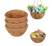EEEKit 3PCS 12 Inch Round Hanging Basket Liners, Natural Coco Fiber Liners Coconut Replacement Liner Trough for Garden Flower and Plant Pots