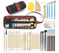 EEEKit 40PCS Polymer Clay Sculpting Tools, Ceramic Clay Tools Kit, Pottery Carving Tool with Storage Bag for Modeling, Engraving, Embossing, Shaping Art DIY