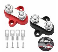 EEEKit 48V 80A Bus Bar, 2 x M8 5/16" Studs Battery Power Distribution Terminal Block for Marine, Car, Truck, RV, ATV, Boat, Trailer, Positive and Negative