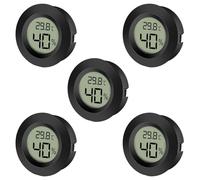 EEEKit 5-Pack LCD Digital Hygrometer Thermometer, Humidity Meter Temperature Gauge for Indoor Greenhouse, Black Round