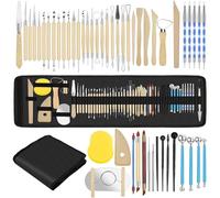 EEEKit 52PCS Polymer Clay Sculpting Tools, Ceramic Clay Tools Kit, Pottery Carving Tool for Modeling, Engraving, Embossing, Shaping