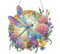 EEEKit 5D DIY Diamond Painting Kit, Flower and Dragonfly Diamond Art Kits for Adults, Double Sided Pattern Diamonds Painting Ornaments for Home Wall Window Decoration