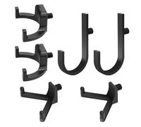 EEEKit 6PCS Heavy Duty Garden Tool Storage Hooks, J U V Shapes Wall Mount Shed Hook Garage Tool Organiser for Workshop Garden Shed Tools, Black