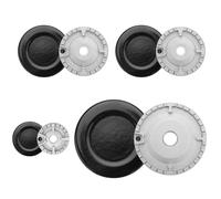 EEEKit 8PCS Oven Gas Hob Burner Crown Flame Cap Set, Cooker Hob Burner Cap Replacement Part 1 Large, 2 Medium, 1 Small, Cooker Hat Set for Most Gas Stoves