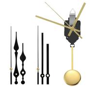 EEEKit Clock Mechanism with Pendulum, Ticking Clock Movements Battery Powered with 3 Pairs of Hands for Antique Mantle Quartz Clocks Motor Replacement