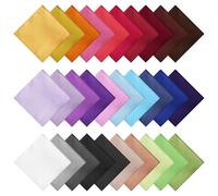 EEEKit Men's Soft Polyester Handkerchiefs, 30PCS Solid Pocket Square in Assorted Colors for Wedding Party, 22 x 22 CM