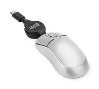 EEEKit Mini Wired USB C Mouse, 3-Button Retractable Corded Mouse Optical Computer Mice for Laptop PC MacBook iPad Smartphones, Silver