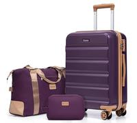 Eeeza Carry on Luggage 22x14x9 Airline Approved,Suitcases with Wheels Hardshell,Lightweight Luggage Set with TSA Lock,20 Inch Carry on Suitcase, Violet, 3pcs