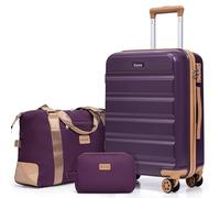 Eeeza Carry on Luggage 22x14x9 Airline Approved,Suitcases with Wheels Hardshell,Lightweight Luggage Set with TSA Lock,20 Inch Carry on Suitcase, Violet, 3pcs
