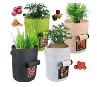 EEGAO 4Packs Colorful Potato Grow Bags, Large Heavy Duty Potato Bags for Growing Potatoes, Muticolor, Non-woven Fabrics (15Gallon)