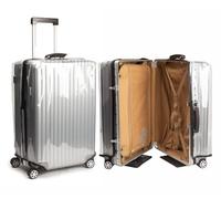EEGAO Upgraded Zippered Suitcase Cover Protector, Waterproof Luggage Cover for Wheeled Suitcases, Anti-Scratch Clear PVC with Elastic Straps & Magic Tape (XL)