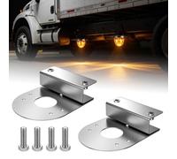 Eegoowa 2Pcs Straight Down Watermelon Light Under Glow Brackets, 304 SS Clamp-On No Drill, for 1.5" Hole, Universal for Semi-Truck, Truck, Pickup, Trailer (2, Silver)