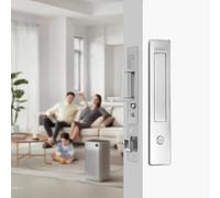 Eegoowa Pocket Door Locks, Edge pulls, Hidden Handles, Pocket Door Hardware, Sliding Door Locks, Sliding Door Hardware, for Doors 1 5/12" to 2 2/8" Thick (Silver, Privacy Type)