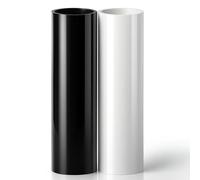 EEH Smart Iron On for Cricut Joy, Black/White (5.5in x 5Ft, 2 Rolls) - HTV Heat Transfer Vinyl - Matless Cutting for Long cuts