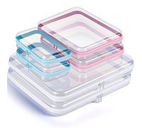 EEHGQSBT 6Pcs Clear Hard Shell Zipper Case Set Travel Organizer, Hard Plastic Zipper Pouches Multi-Purpose Storage for Makeup, Toiletry, Office Supplies & Kids Toys