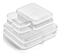 EEHGQSBT 6Pcs Clear Hard Shell Zipper Case Set Travel Organizer, Hard Plastic Zipper Pouches White Storage for Makeup, Toiletry, Office Supplies & Kids Toys