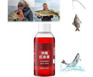 Eeiiey Red 40 Fishing Liquid,Red Worm Scent Fish Attractants for Baits,Red Ink Fishing Liquid,Strong Fish Attractant Concentrated Red Worm Liquid Bait Additive,Red Worm Concentrate for Trout/Cod/Carp