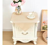 eeivs Small Square Tablecloth 2 Pack 24 x 24 Inch Washable Polyester Table Cloth Solid Beige Heavy Duty Fabric End Table Cover for Bedside Table Bedroom Nightstand