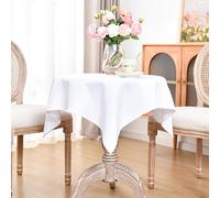 eeivs Small Square Tablecloth 36 x 36 Inch Washable Polyester Table Cloth Solid White Wrinkle Resistant Coffee Table Cover for Dining Home Kitchen Party Wedding