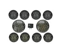 Eejghfwq Car Rear Reflector Light For Defender 1990-2016 10pcs Rear Front Fog Lights Reversing Light Upgrade LED Smoked Lens Rear Reflector Fog Light