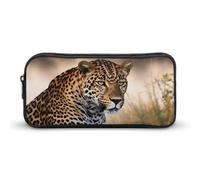 Eekstdbn African Animal Leopard Pencil Case Office Stationery Organizer Simple Sturdy Zipper Closure Portable Pencil Bag Office Travel Multi-Purpose Bag