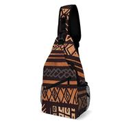 Eekstdbn African Mud Cloth Tribal Crossbody Bag Casual Chest Bag for Men And Women Minimalist Chest Shoulder Pack Travel Chest Bag for Daily Use