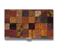 Eekstdbn African Style Patchwork Business Card Case for Women Or Men Snaps Closed Portable Name Holder Credit Card Holder for Business Meeting Use