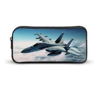 Eekstdbn Aircraft Fighter Jets Pencil Case Office Stationery Organizer Simple Sturdy Zipper Closure Portable Pencil Bag Office Travel Multi-Purpose Bag