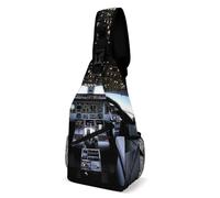 Eekstdbn Airplane Cockpit Crossbody Bag Casual Chest Bag for Men And Women Minimalist Chest Shoulder Pack Travel Chest Bag for Daily Use