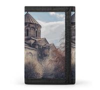 Eekstdbn Armenian Church Trifold Wallet, Card Cases And Money Oganizer Thin Stylish Mini Coin Bag with Zipper Coin Pocket Credit for Men And Women