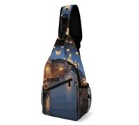 Eekstdbn Beautiful Venice at Night Crossbody Bag Casual Chest Bag for Men And Women Minimalist Chest Shoulder Pack Travel Chest Bag for Daily Use