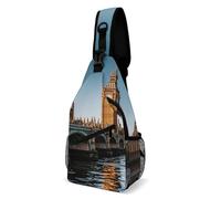 Eekstdbn Big Ben And Houses of Parliament Riverside Crossbody Bag Casual Chest Bag for Men And Women Minimalist Chest Shoulder Pack Travel Chest Bag for Daily Use