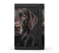 Eekstdbn Black Lab Dog Trifold Wallet, Card Cases And Money Oganizer Thin Stylish Mini Coin Bag with Zipper Coin Pocket Credit for Men And Women