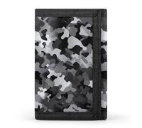 Eekstdbn Black White Gray Camouflage Trifold Wallet, Card Cases And Money Oganizer Thin Stylish Mini Coin Bag with Zipper Coin Pocket Credit for Men And Women