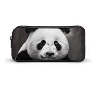 Eekstdbn Black White Panda Pencil Case Office Stationery Organizer Simple Sturdy Zipper Closure Portable Pencil Bag Office Travel Multi-Purpose Bag