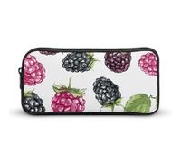 Eekstdbn Blackberry Fruit Pattern Pencil Case Office Stationery Organizer Simple Sturdy Zipper Closure Portable Pencil Bag Office Travel Multi-Purpose Bag