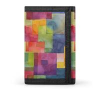 Eekstdbn Bright Colors Abstract Trifold Wallet, Card Cases And Money Oganizer Thin Stylish Mini Coin Bag with Zipper Coin Pocket Credit for Men And Women