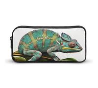 Eekstdbn Chameleon Pencil Case Office Stationery Organizer Simple Sturdy Zipper Closure Portable Pencil Bag Office Travel Multi-Purpose Bag