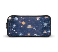 Eekstdbn Constellations Cosmic Galaxies Pencil Case Office Stationery Organizer Simple Sturdy Zipper Closure Portable Pencil Bag Office Travel Multi-Purpose Bag