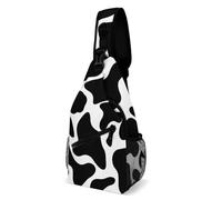 Eekstdbn Cow Spot Crossbody Bag Casual Chest Bag for Men And Women Minimalist Chest Shoulder Pack Travel Chest Bag for Daily Use