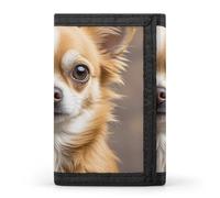 Eekstdbn Cute Chihuahua Trifold Wallet, Card Cases And Money Oganizer Thin Stylish Mini Coin Bag with Zipper Coin Pocket Credit for Men And Women