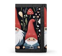 Eekstdbn Cute Gnomes Trifold Wallet, Card Cases And Money Oganizer Thin Stylish Mini Coin Bag with Zipper Coin Pocket Credit for Men And Women