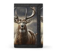 Eekstdbn Deer Hunting Season Trifold Wallet, Card Cases And Money Oganizer Thin Stylish Mini Coin Bag with Zipper Coin Pocket Credit for Men And Women