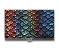 Eekstdbn Dragon Scale Business Card Case for Women Or Men Snaps Closed Portable Name Holder Credit Card Holder for Business Meeting Use