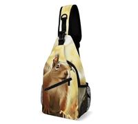 Eekstdbn Funny Squirrel Crossbody Bag Casual Chest Bag for Men And Women Minimalist Chest Shoulder Pack Travel Chest Bag for Daily Use