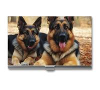 Eekstdbn German Shepherd Dog Business Card Case for Women Or Men Snaps Closed Portable Name Holder Credit Card Holder for Business Meeting Use