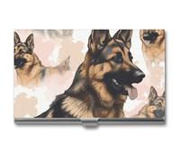 Eekstdbn German Shepherd Dog Lovers Business Card Case for Women Or Men Snaps Closed Portable Name Holder Credit Card Holder for Business Meeting Use